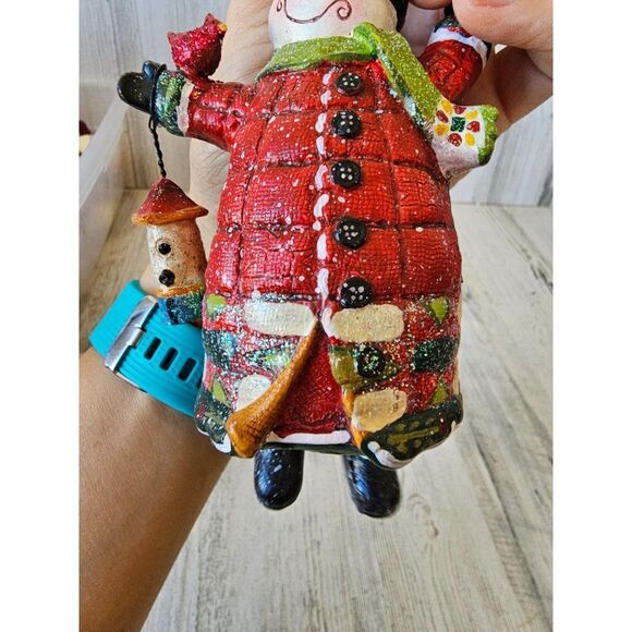 Jointed snowman birdhouse Cardinal red ornament Xmas tree - Picture 6 of 8
